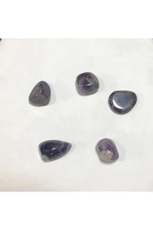Batu Hediyelik tas2 Tamburlanmış Ametist Doğal Taş (3-3,5Cm)