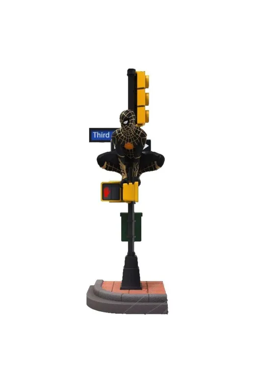 BEAST KINGDOM 232422 Bkd: Marvel- Spider-Man No Way Home Spider-Man (Black & Gold Suit) (Diorama Stage)