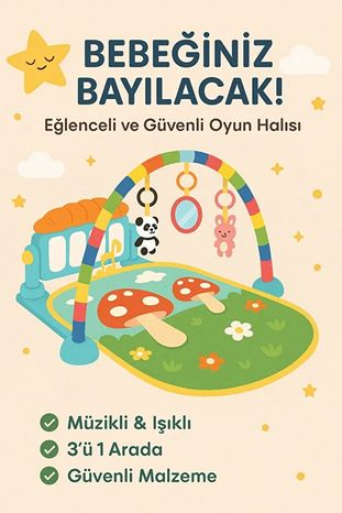 Bebeck Ziupmr2ERv Piyanolu Bebek Oyun Halısı