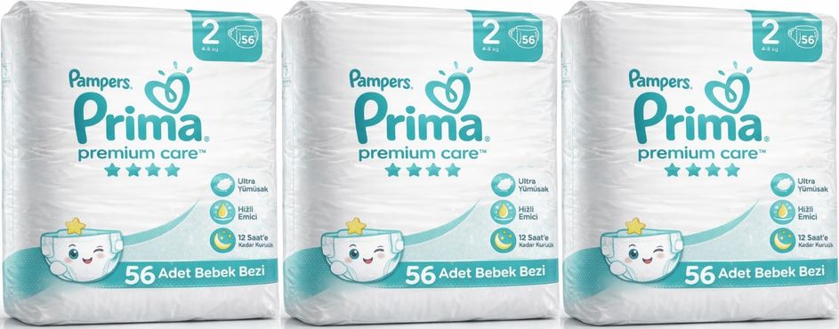 Bebek Bezi Beden:2 (4-8KG) Mini 168 Adet Aylık Mega Pk
