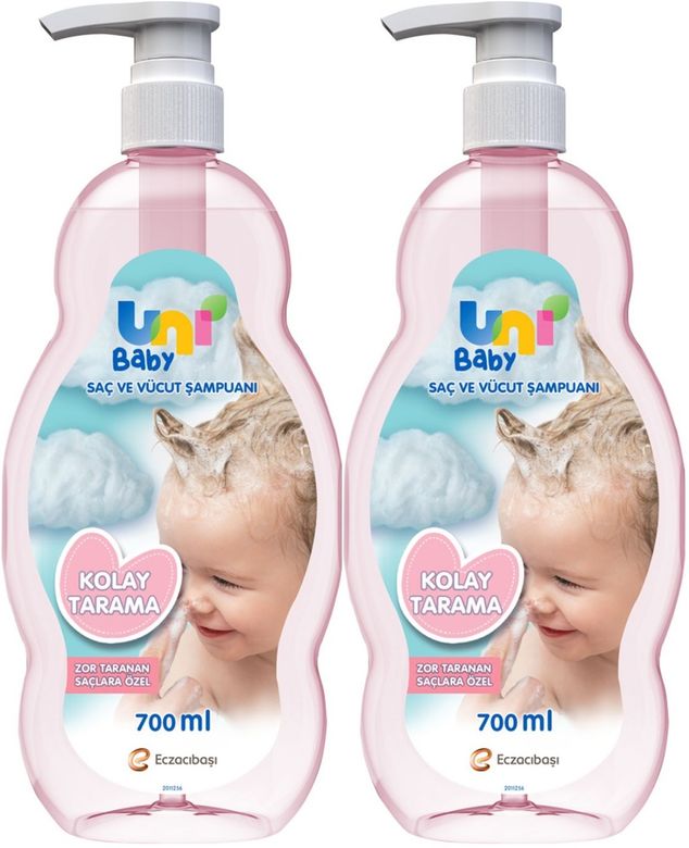 Bebek Kolay Tarama Saç ve Vücut Şampuanı 700ML Pompalı 2 Li Set