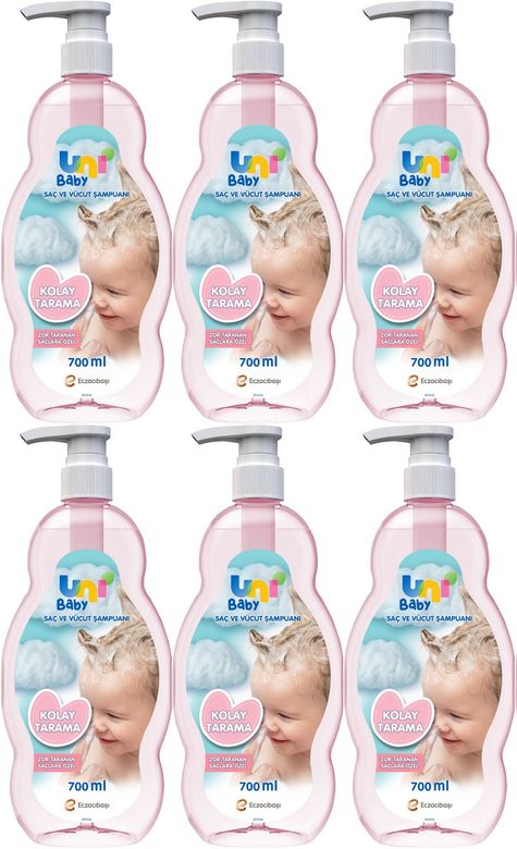 Bebek Kolay Tarama Saç ve Vücut Şampuanı 700ML (Pompalı) (6 Lı Set)