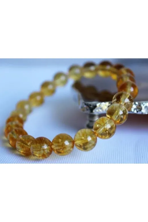 bedahşan bdhşn0101 Doğal Sitrin Taşı Bileklik 8Mm