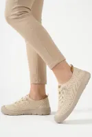 Bej Anorak Örme Kadın Casual Ayakkabı