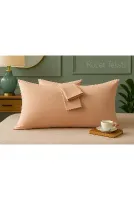Bej Pamuk Kumaş Kapaklı Yastık Kılıfı (2 ADET) 50 X 70 Cm