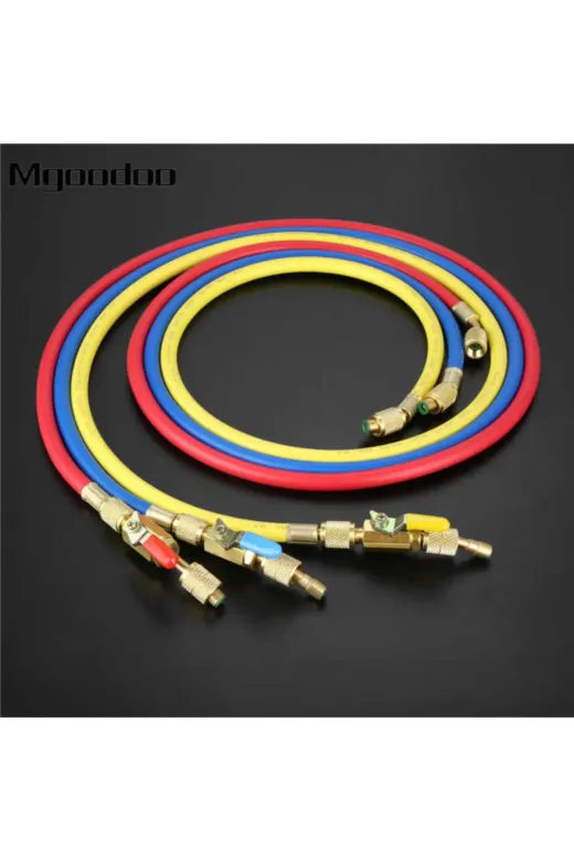 BEKATECH PCD-1589836760401 Vanalı Gaz Şarj Hortumu Vanalı 3 Lü Takım 150 Cm R22