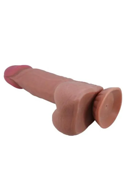 Belden Bağlamalı 21,8 Cm Kıkırdak Yapılı Çift Katmanlı Gerçekçi Melez Dildo Penis