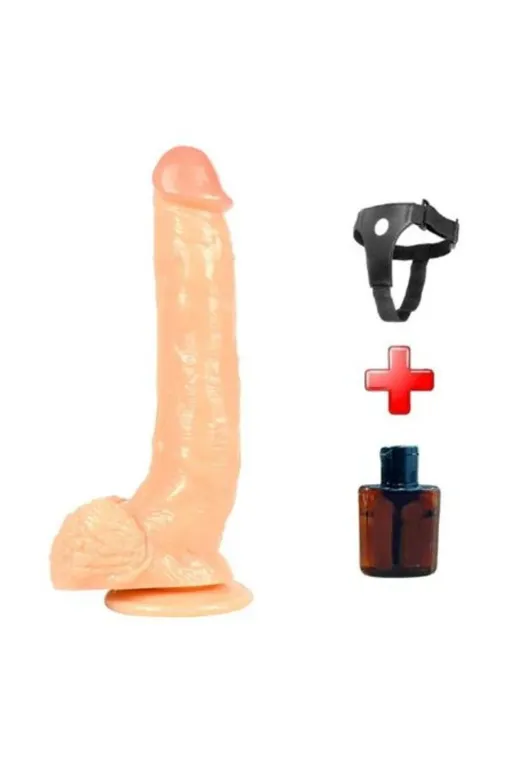 Belden Bağlamalı 25 Cm Realistik Vantuzlu Dildo Penis