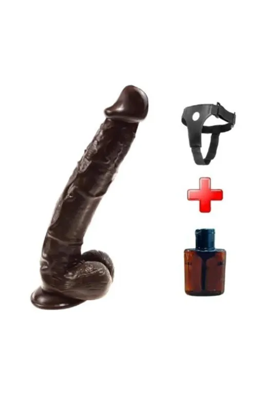 Belden Bağlamalı 27 Cm Gerçekçi Uzun & Kalın Melez Dildo Penis