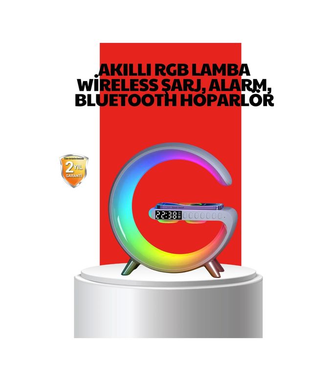 Belirtilmemiş 116864112 Kablosuz Şarjlı Atmosfer Lambası Bluetooth Hoparlör Ve Akıllı Alarm Özellikli
