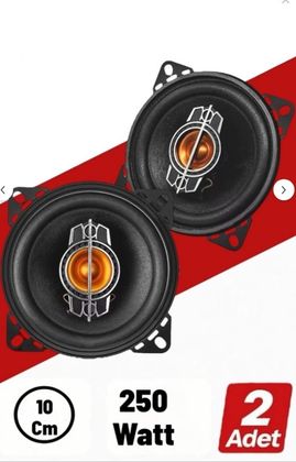 BEN AUDIO lcx-4g 250 Watt 10 Cm Araba Oto Hoparlör Tweeter'lı 2 Adet