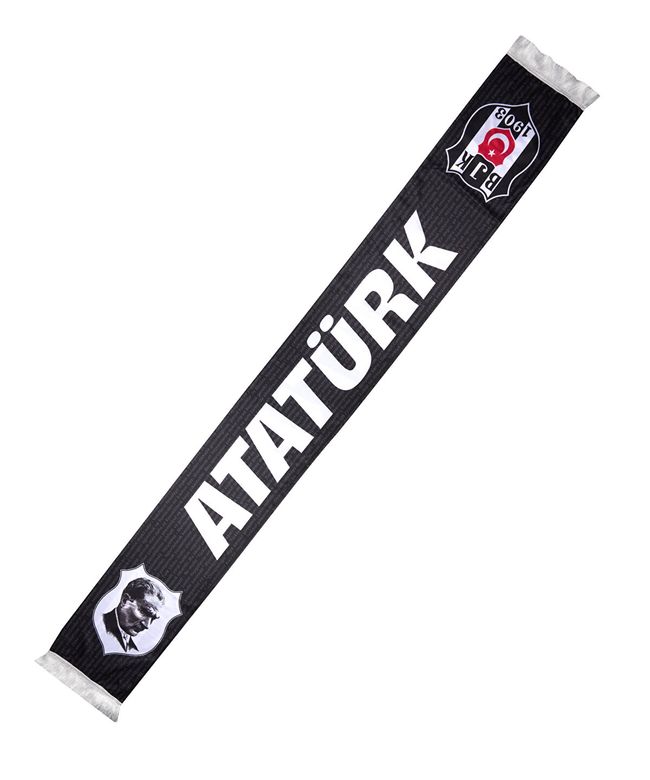 Beşiktaş Atatürk Yazılı Saten Atkı