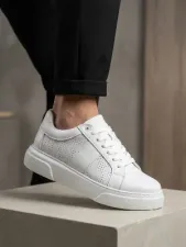 Beyaz Bağcıklı Erkek Sneaker