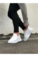 Beyaz Cilt Bağcıklı Erkek Sneaker
