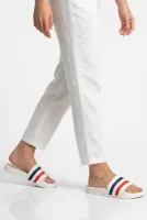 Beyaz Lacivert Unisex Düz Terlik