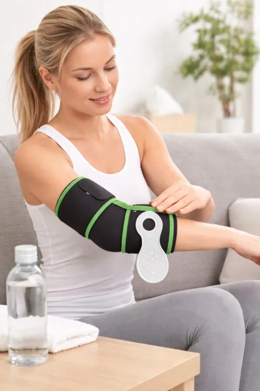 Beyaz Medikal 085f43cf-07cb-407d-9052-047ba120ac0c Silikon Destekli Dirseklik Ayarlanabilir Spor Dirsek Destek Bandı Tenisçi Dirseği