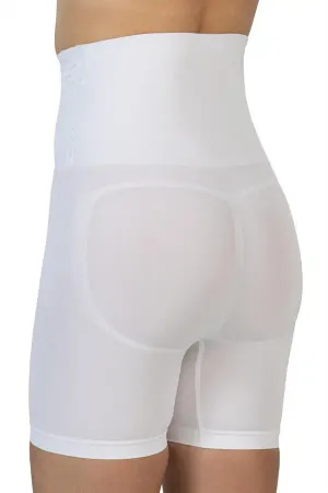 Beyaz MI Emay 2091 Önü Dantelli Yüksek Bel Boxer Korse