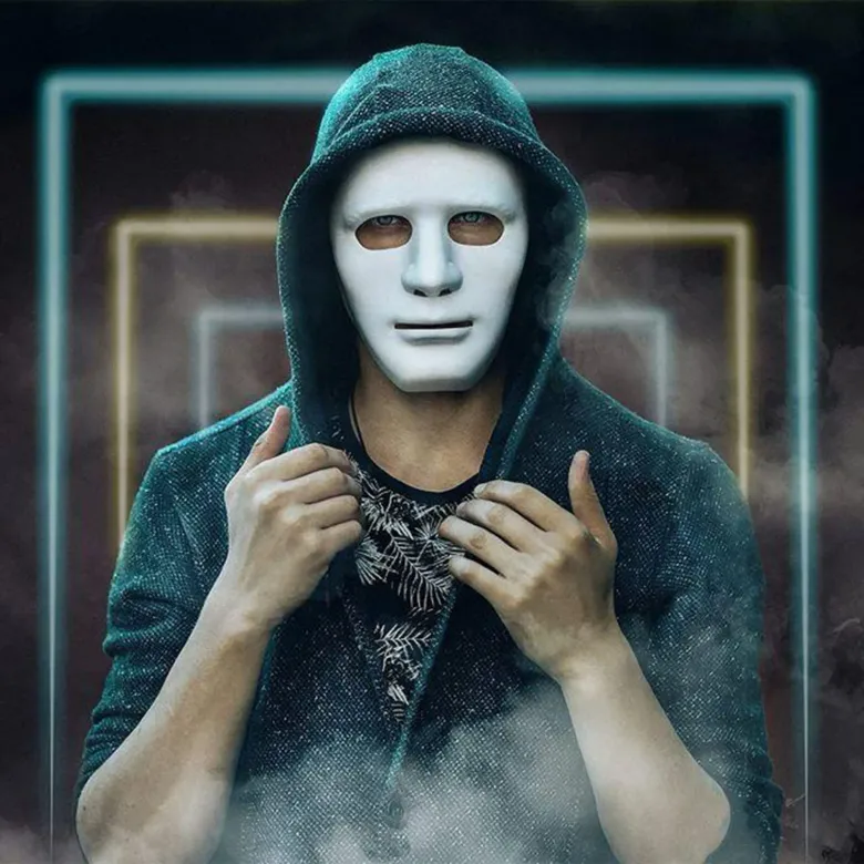 Beyaz Renk Hip Hop Anonim Jabbawockeez Dans Maskesi 18x19 cm (4745)