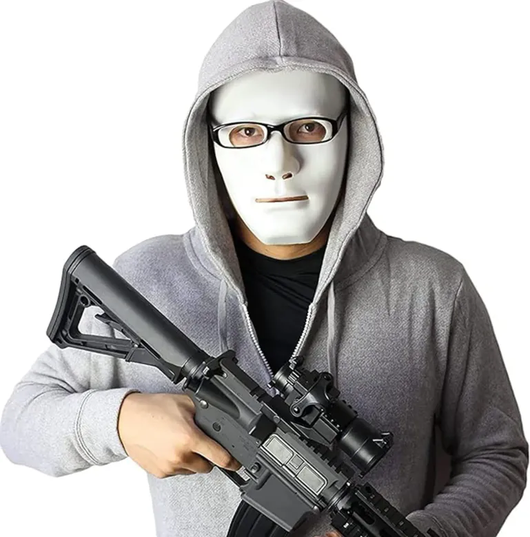 Beyaz Renk Hip Hop Anonim Jabbawockeez Dans Maskesi 18x19 cm (4745)