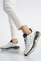 Beyaz Siyah Fileli Unisex Spor Ayakkabı