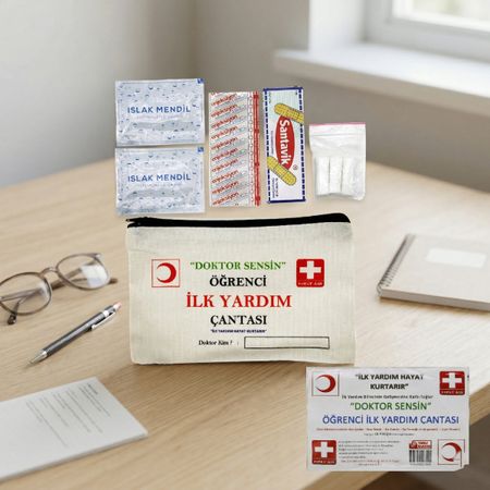 Bez Çantalı Öğrenci İlk Yardım Seti