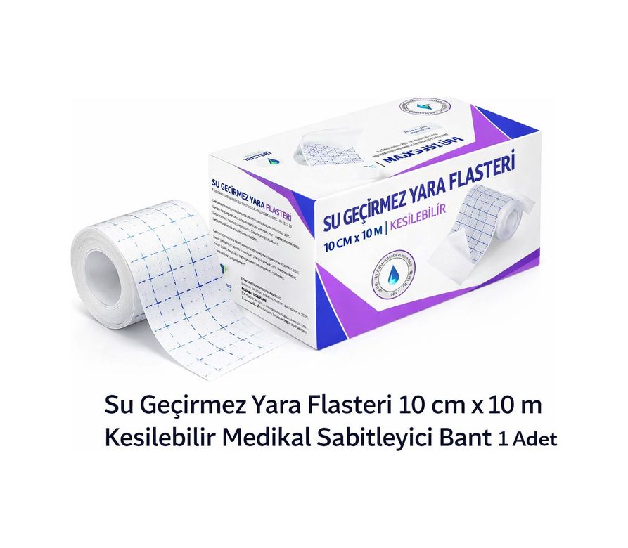 Bezos 120433323 Su Geçirmez Yara Flasteri 10 Cm X 10 M Kesilebilir Medikal Sabitleyici Bant 1 Adet