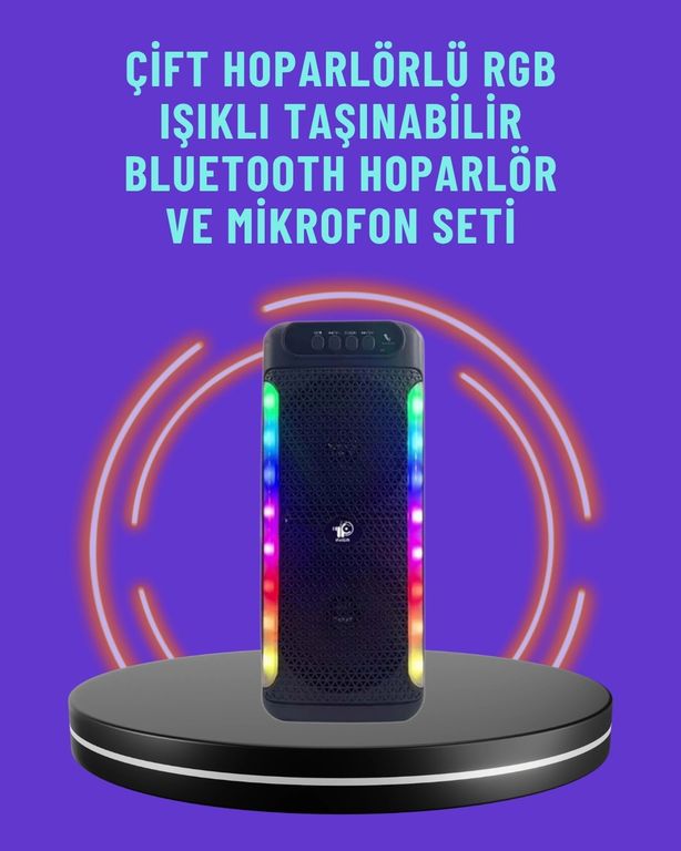 Bezos 125024999 Mey İthalat Ev Ve Dış Mekan Kullanımına Uygun Rgb Işıklı Hoparlör Çok Renkli