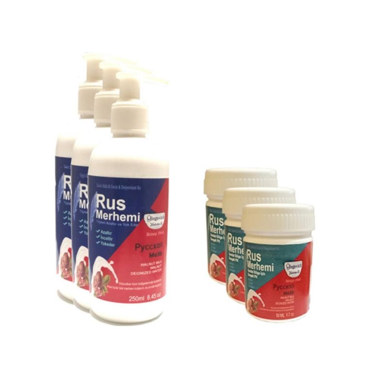 Bezos 130617658 Olegovich Medicine Rus Merhemi Tüy Dökücü 250 Ml 3 Adet + Genital Bölge Kremi 50 Ml 3 Adet