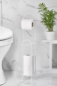 Bezos 3ODYyMTU4MjUzOA-BLNC Ferforje Wc Tuvalet Kağıtlık Beyaz Açık Gri