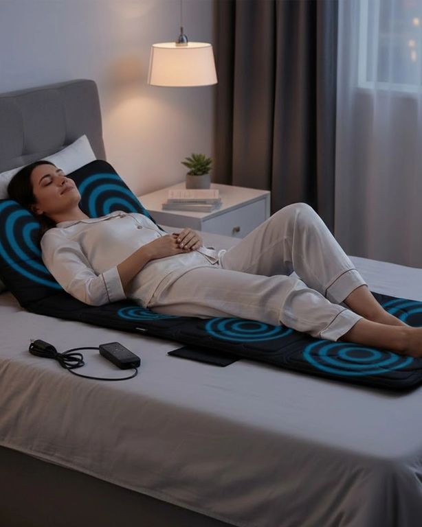 Bezos MEYTDUCZZZCB618MASAJ-3-BLMY Mey İthalat Sırt Bel Boyun Masaj Minderi Isıtmalı Titreşimli Sistem Çok Renkli