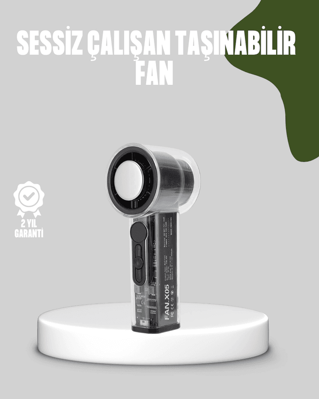 BFS Dijital Ekranlı Şarjlı Mini Fan 100 Kademeli Hız Ayarı