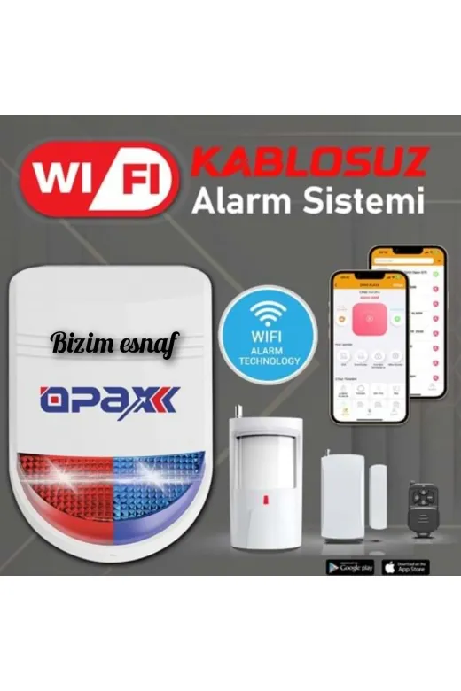 BGR 12 Ekonomik Alarm Seti Opax Bgr-12 Wifi Kablosuz Siren Alarm Sistemi Mobil Uygulamali