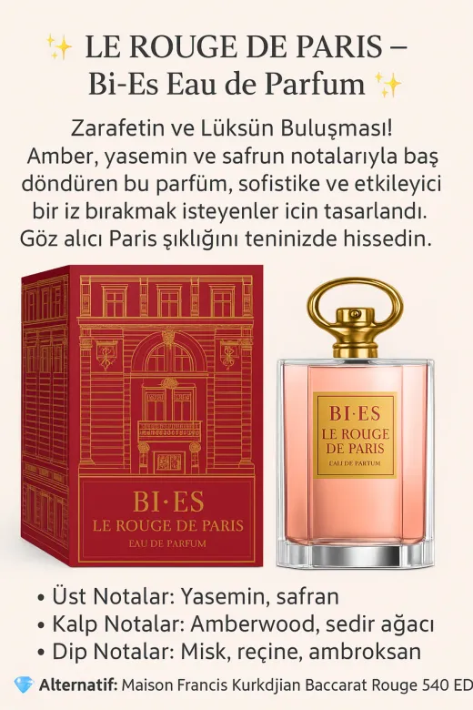 Bİ ES POL 5904413318729 Bi Es La Rouge De Paris Baccarat Rouge Edp Parfümü 100 Ml.