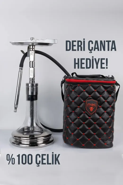 BİGARİZONATİTAN Rainbow Renk Mac Shisha Big Arizona Titan %100 Çelik Tam Takım Nargile Seti Büyük Boy Nargile Takımı