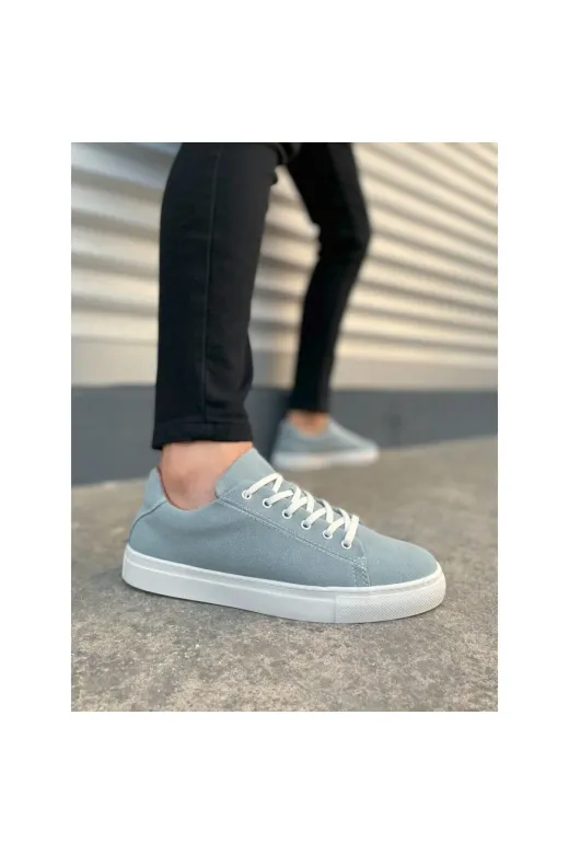 BİJUTERİMCİM JY-242113 Jy122 Mode Bağcıklı Süet Erkek Günlük Sneaker Ayakkabı Sbt - Mavi