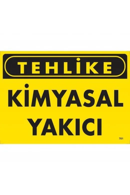 BilfolD SDTA-286618 Tehlike Kimyasal Yakıcı Uyarı Levhası 25X35 Kod:761