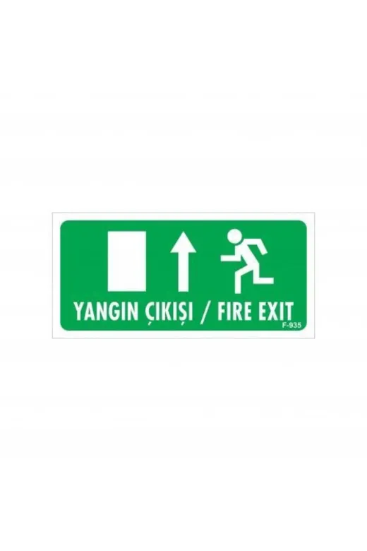 BilfolD SDTA-286696 Yangın Çıkışı Yukarı Uyarı Levhası 17,5X25 Kod:935