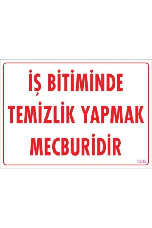 BilfolD SDTA-291154 Temizlik Düzen Uyarı Levhası 25X35 Kod:1202