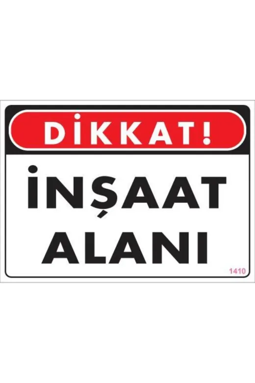 BilfolD SDTA-292191 Dikkat İnşaat Alanı Uyarı Levhası 25X35 Kod:1410