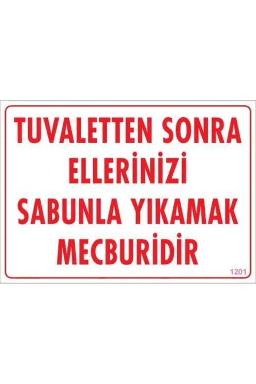 BilfolD SDTA-292200 Ellerinizi Yıkayınız Uyarı Levhası 25X35 Kod:1201