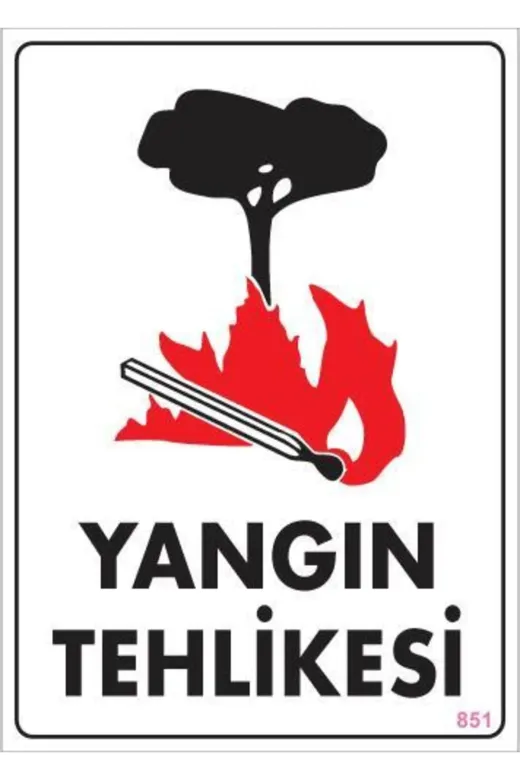BilfolD SDTA-292219 Yangın Tehlikesi Uyarı Levhası 25X35 Kod:851
