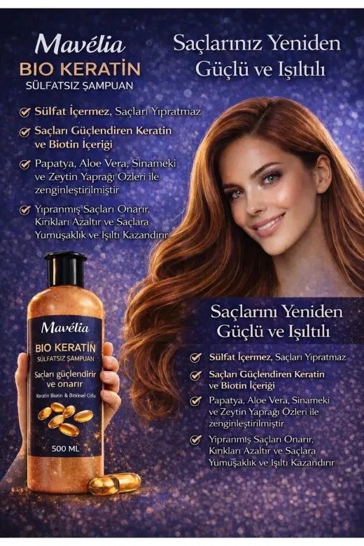 Bio Keratin Sülfatsız Dökülme Karşıtı Şampuan 500 Ml
