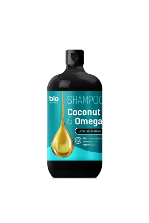 bio natural aroma 0003 %97 Dogal Kökenli Besleyici Saç Şampuanı Coconut Oil & Omega 3 946 Ml.
