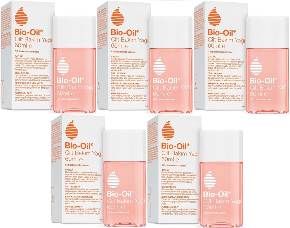 Bio-Oil Çatlak Oluşumunu Önleyici Cilt Bakım Yağı 60ML (Yeni Formül) (5 Li Set)