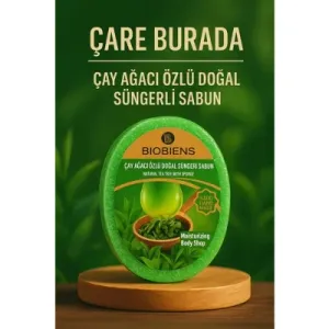 Biobiens - Çay Ağacı Özlü Doğal Süngerli Sabun 135 gr