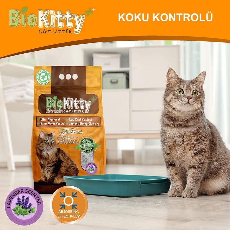 biokitykum Biokitty Lavanta Kokulu İnce Taneli Kedi Kumu 10 Lt