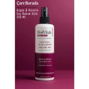 BioVitals - Argan & Keratin Saç Bakım Sütü 250 Ml (Yumuşaklık & Parlaklık)