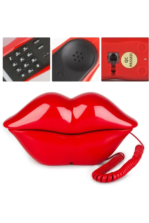 biyeniliklazim TYCF0EL1UN172595970161674 Dudak Şeklinde Ofis Telefonu Dekoratif Hediyelik Ürünler Dudak Telefon