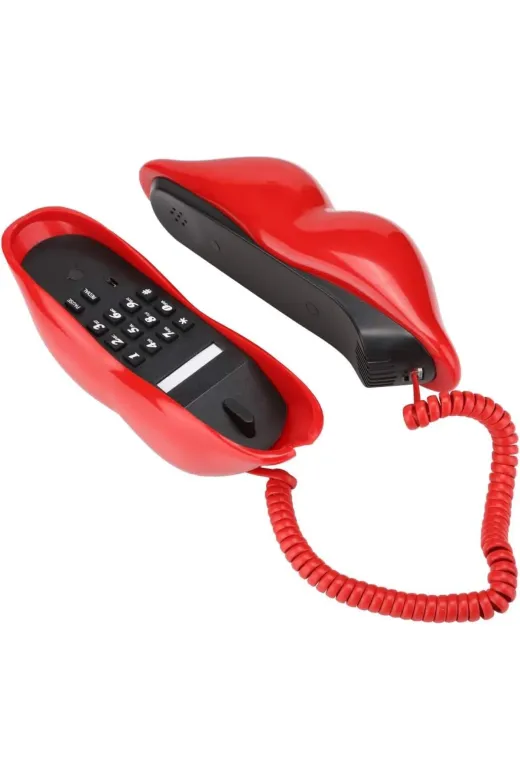 biyeniliklazim TYCROGA3AN172604764201801 Kırmızı Dudak Telefon Ofis Telefonu Dekoratif Hediyelik
