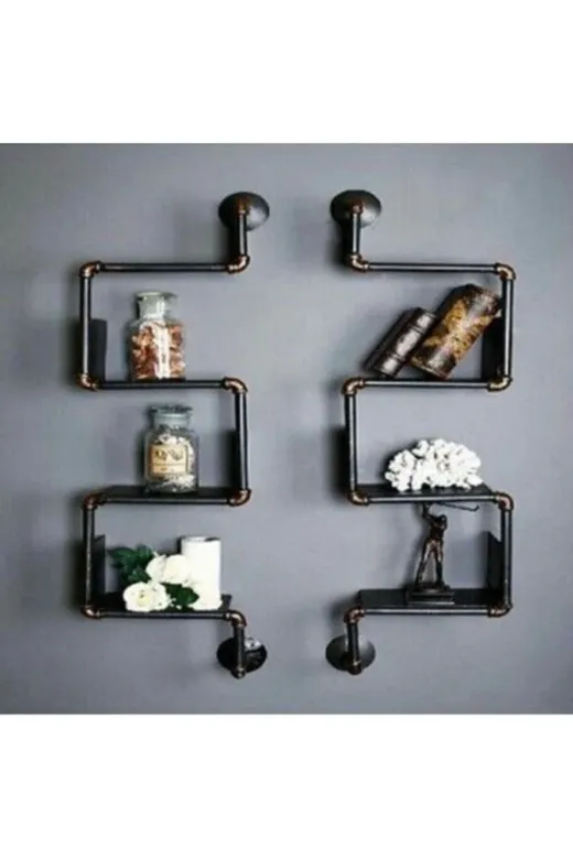 Blbndesign Raf No:113 Dekoratif Duvara Borudan Raf